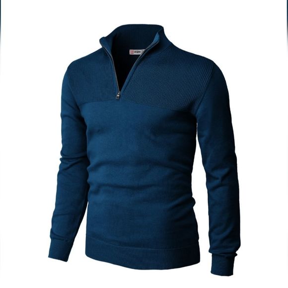 Other - NWOT Mens Casual Slim Fit Pullover SweaterLong Sleeve Knitted FabricTops Size M